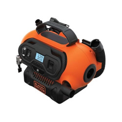 Black + Decker BDCINF18N-QS 160PSI AC/DC Multipurpose Cordless Tyre Inflator with Digital Guage, Autocut off system and 2 operating modes for Car and Home