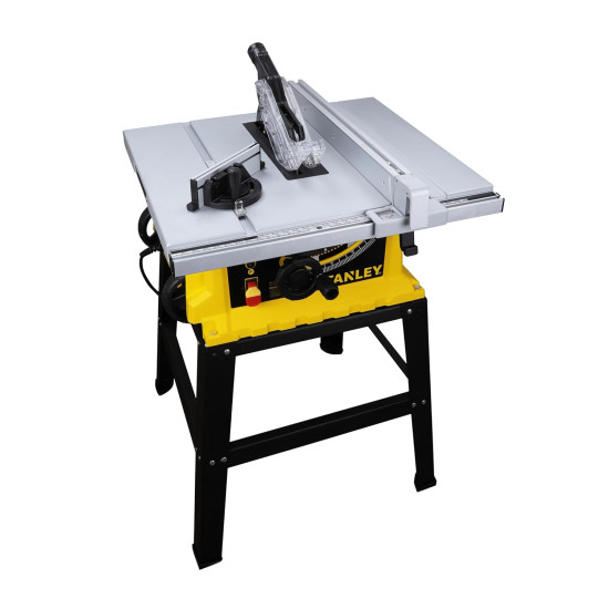 STANLEY SST1801 1800W 254mm Table Saw for Heavy-Duty Applications & Cutting Plywood, 150-hours Runtime, Compatible with 10” Cutting Blades(58 cm Length & 39 cm Width), 1 Year Warranty, YELLOW & BLACK