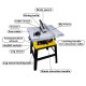 STANLEY SST1801 1800W 254mm Table Saw for Heavy-Duty Applications & Cutting Plywood, 150-hours Runtime, Compatible with 10” Cutting Blades(58 cm Length & 39 cm Width), 1 Year Warranty, YELLOW & BLACK
