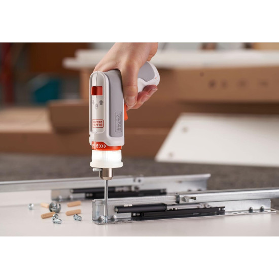 BLACK + DECKER BCRTA01-B1 4V 5mm Cordless Electric Screwdriver Furniture Assembly Tool