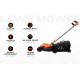 Black + Decker Bemw451Bh 1200W 35L 14" Winged Blade Electric Grassbox Lawn Mower With Bike Handle For Maintaining Gardens Of Upto 300 Square Meters, 1 Year Warranty, Orange & Black