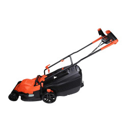 Black + Decker Bemw471Bh 1600W 45L 14" Winged Blade Electric Grassbox Lawn Mower With Bike Handle For Maintaining Gardens Of Upto 600 Square Meters, 1 Year Warranty, Orange & Black