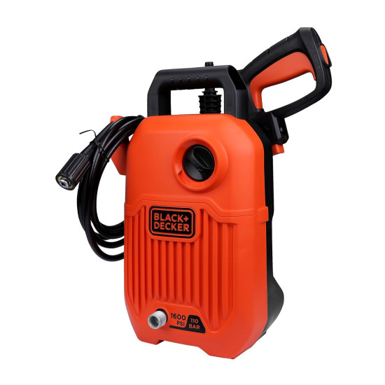 Black + Decker BEPW1600-IN 1300W 1600 PSI 110 Bar Pressure Washer for Car wash and Home use (Red & Black), 1 Year Warranty