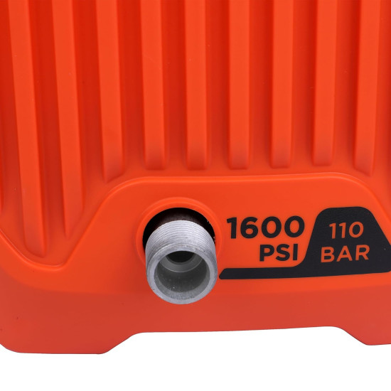 Black + Decker BEPW1600-IN 1300W 1600 PSI 110 Bar Pressure Washer for Car wash and Home use (Red & Black), 1 Year Warranty