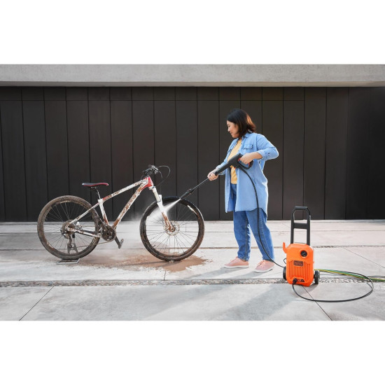 Black + Decker BEPW1600-IN 1300W 1600 PSI 110 Bar Pressure Washer for Car wash and Home use (Red & Black), 1 Year Warranty