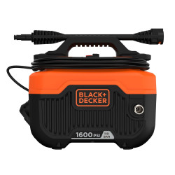 Black + Decker Bepw1600H 1300W 1600 Psi 110 Bar Horizontal Pressure Washer for Car, Bike, Home & Garden Cleaning Use with Multiple Accessories Included, 1 Year Warranty, Orange & Black