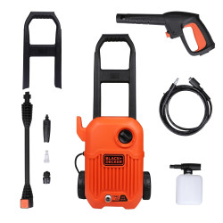 Black + Decker Bepw1750-In 1300W 1740 Psi 120 Bar Pressure Washer for Car Wash and Home Use (Red & Black)