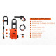 Black + Decker Bepw1750-In 1300W 1740 Psi 120 Bar Pressure Washer for Car Wash and Home Use (Red & Black)