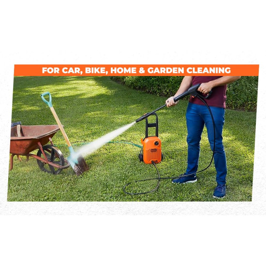 Black + Decker Bepw1750-In 1300W 1740 Psi 120 Bar Pressure Washer for Car Wash and Home Use (Red & Black)