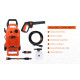 Black + Decker Bepw1800T 1500W 1810 Psi 125 Bar Pressure Washer for Car, Bike, Home & Garden Cleaning Use with Multiple Accessories Included, 1 Year Warranty, Orange & Black