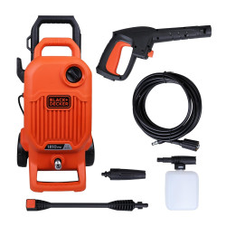 Black + Decker Bepw1800T 1500W 1810 Psi 125 Bar Pressure Washer for Car, Bike, Home & Garden Cleaning Use with Multiple Accessories Included, 1 Year Warranty, Orange & Black