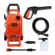 Black + Decker Bepw1800T 1500W 1810 Psi 125 Bar Pressure Washer for Car, Bike, Home & Garden Cleaning Use with Multiple Accessories Included, 1 Year Warranty, Orange & Black