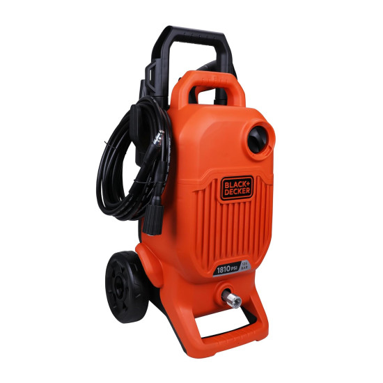 Black + Decker Bepw1800T 1500W 1810 Psi 125 Bar Pressure Washer for Car, Bike, Home & Garden Cleaning Use with Multiple Accessories Included, 1 Year Warranty, Orange & Black