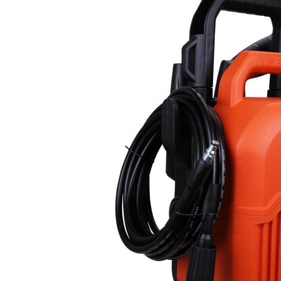 Black + Decker Bepw1800T 1500W 1810 Psi 125 Bar Pressure Washer for Car, Bike, Home & Garden Cleaning Use with Multiple Accessories Included, 1 Year Warranty, Orange & Black