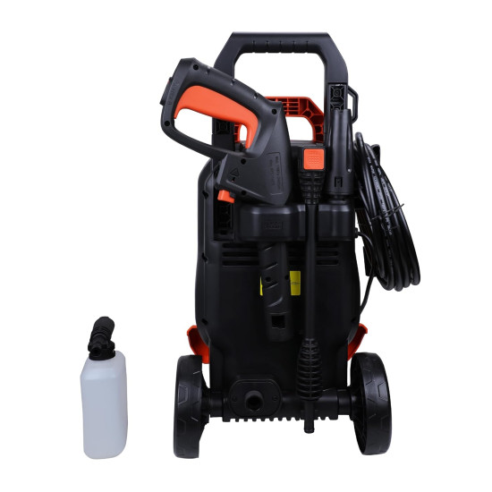 Black + Decker Bepw1800T 1500W 1810 Psi 125 Bar Pressure Washer for Car, Bike, Home & Garden Cleaning Use with Multiple Accessories Included, 1 Year Warranty, Orange & Black