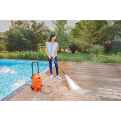 Black + Decker Bepw1800T 1500W 1810 Psi 125 Bar Pressure Washer for Car, Bike, Home & Garden Cleaning Use with Multiple Accessories Included, 1 Year Warranty, Orange & Black