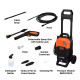 Black + Decker Bepw2200 1700W 2175 Psi 150 Bar Pressure Washer for Car, Bike, Home & Garden Cleaning Use with Multiple Accessories Included, 1 Year Warranty, Orange & Black