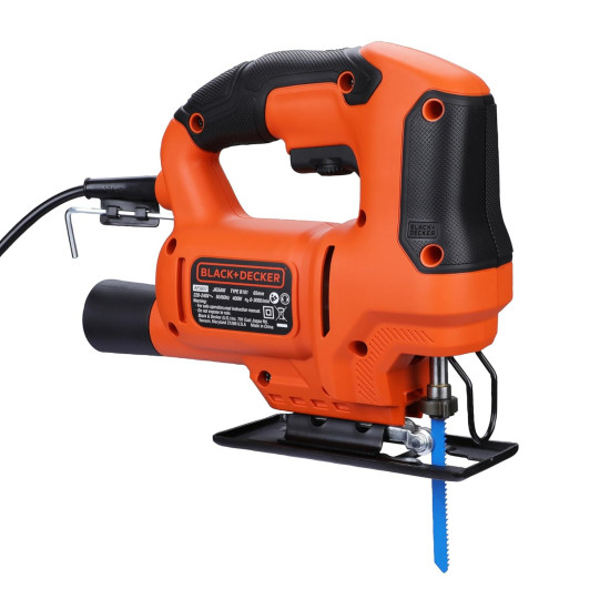 BLACK+DECKER BES603-IN 400W 240 V, 3000 RPM corded variable speed jigsaw to Cut High Density Materials, For Home, DIY & Professional Use, 1.6kg+ 1 Year Warranty, ORANGE & BLACK