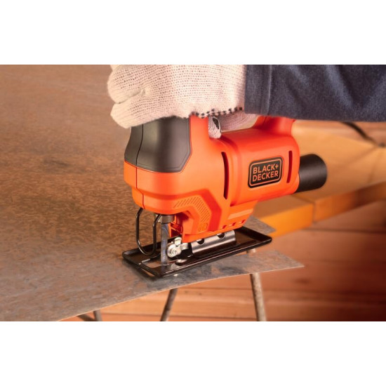 BLACK+DECKER BES603-IN 400W 240 V, 3000 RPM corded variable speed jigsaw to Cut High Density Materials, For Home, DIY & Professional Use, 1.6kg+ 1 Year Warranty, ORANGE & BLACK