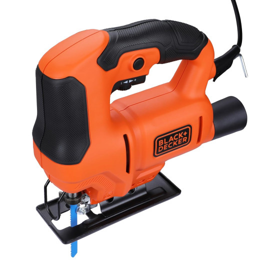 BLACK+DECKER BES603-IN 400W 240 V, 3000 RPM corded variable speed jigsaw to Cut High Density Materials, For Home, DIY & Professional Use, 1.6kg+ 1 Year Warranty, ORANGE & BLACK