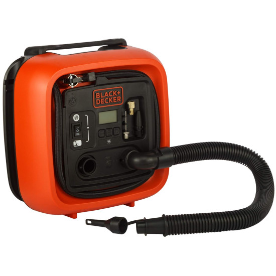 BLACK+DECKER ASI400-XJ 12V/160PSI Multipurpose Tyre Inflator with with Digital Guage, Autocut off system and 2 operating modes