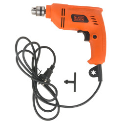 BLACK+DECKER BD65RD 400W 6.5mm Corded Variable Speed Reversible Rotary Drill for Home & DIY Use for Drilling Into Masonry & Wood, 1 Year Warranty, ORANGE & BLACK