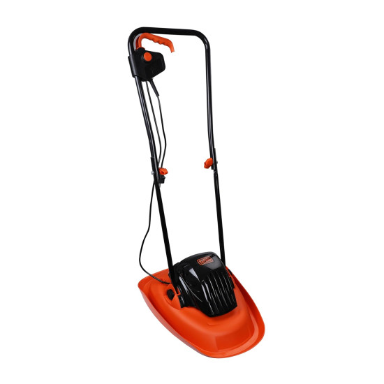 BLACK+DECKER BEMWH551 1200W 30cm Electric Hover Mower with Bike Handle for Maintaining Gardens of Upto 250 Square Meters, 1 Year Warranty, ORANGE & BLACK