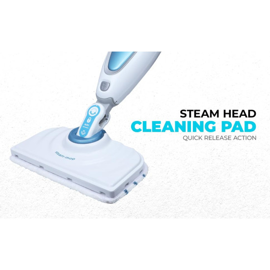 BLACK+DECKER FSM1620 1600-Watt Steam Mop with Auto Select Technology and 99.9% Germ Protection (White/Blue)