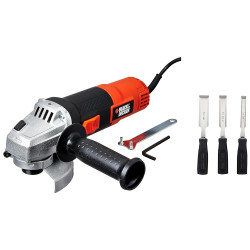 BLACK+DECKER G720R 4-inch/100mm 820W Angle Grinder With STANLEY 16-089 Wood Chisel Set (Pack of 3)