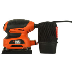 BLACK+DECKER KA400 220W 1/4'' Corded Single-Speed Sheet Sander with 16000 Orbits/minute for Paint, Varnish, Cleaning Glass, Removing Rust & Sanding in Tight Spaces, 1 Year Warranty, ORANGE & BLACK