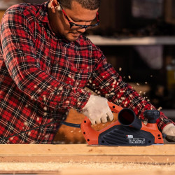 BLACK+DECKER KW712 650W Corded Electric Wood Planer for Carpentry, Interior Designing & Construction Application for Home, DIY & Professional Use, 1 Year Warranty, ORANGE & BLACK