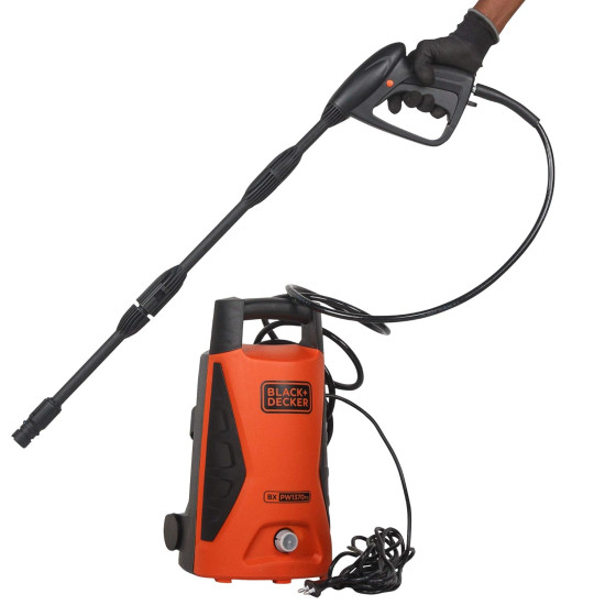 BLACK+DECKER PW1370TD-IN 1300W 100Bar, 360L/Hr Pressure Washer for Car wash and Home use (Orange and Black)