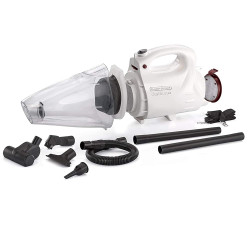 BLACK+DECKER VH802 800-Watt, 900ml dustbowl,150 Air Watts High Suction Bagless Dustbuster Vacuum Cleaner and Blower with 8 Attachments and Shoulder Strap (White)