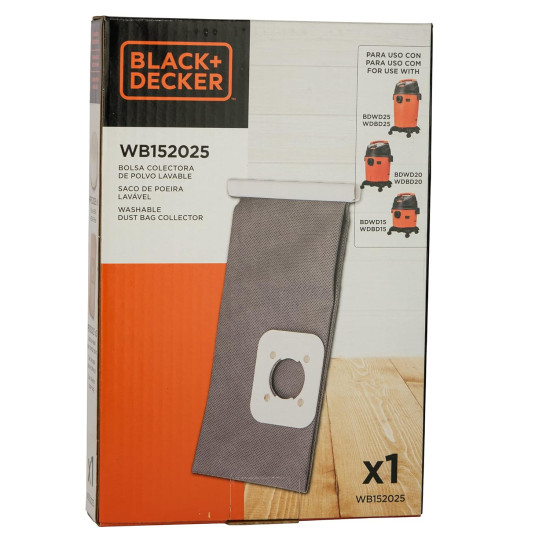 BLACK+DECKER WB152025 Washable Dust Bag compatible with BLACK+DECKER WDBD15-IN, WDBD20-IN & WDBDS20-IN