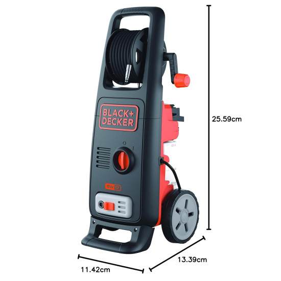 BLACK+DECKER BW17-IN 1700W 130 Bar 420 L/hr Pressure Washer (Red and Black) BLACK+DECKER BW17-IN 1700W 130 Bar 420 L/hr Pressure Washer (Red and Black)
