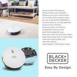 Black + Decker BRVA425B10-IN Alexa & Google Enabled Multi-Utility Robotic Vacuum Cleaner with 2xAAA Battery | 2000 pa Strong Suction Power I 120 min Runtime | Smart App and Voice Enabled I White
