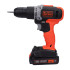 Black + Decker Bcd003C1 18V 10Mm Cordless Variable Speed Hammer Drill Machine With 1X1.5Ah Li-Ion Battery & Led Backlight For Home & Diy Use, 1 Year Warranty, Orange & Black