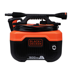 Black + Decker Bepw1600H 1300W 1600 Psi 110 Bar Horizontal Pressure Washer for Car, Bike, Home & Garden Cleaning Use with Multiple Accessories Included, 1 Year Warranty, Orange & Black
