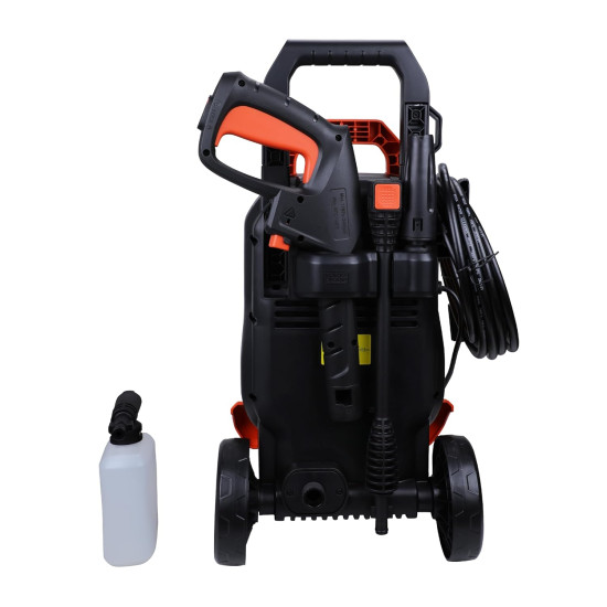Black + Decker Bepw1800T 1500W 1810 Psi 125 Bar Pressure Washer for Car, Bike, Home & Garden Cleaning Use with Multiple Accessories Included, 1 Year Warranty, Orange & Black