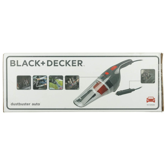 Black + Decker NV1210AV Powerful Dustbuster Car Vacuum Cleaner with 6 Accessories (12V, Red and Black)