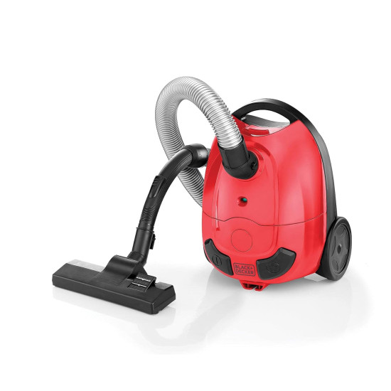 Black + Decker Vm1200-B5 1000-Watt,100 Air Watts High Suction, Bagged Vacuum Cleaner (Red), Cartridge, 1 liter