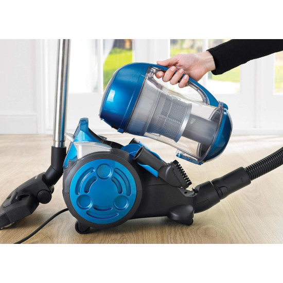 Black + Decker Vm2825 2000-Watt, 21 Kpa High Suction, 1.8L Dustbowl Bagless Cyclonic Vacuum Cleaner With 6 Stage Filteration And Hepa Filter (Blue), 1.8 liter