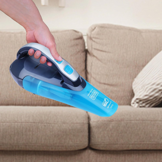 Black + Decker WDA320B 10.8V 2.0Ah Cordless MPP Wet & Dry Handheld Vacuum Cleaner with Bowl Capacity to Clean Dust & Debris from Home, Car & Bike, 1 Year Warranty (Charge Fully Before Using), Blue