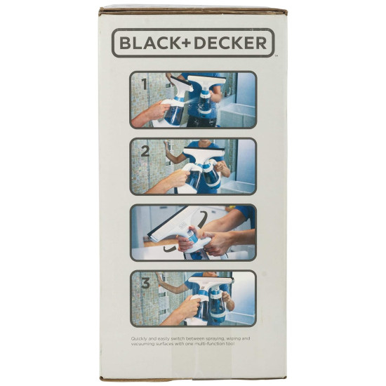 Black + Decker Ww100 3.6V Li-Ion Cordless Window&Glass Vacuum Cleaner,100 Milliliter,Cartridge,White