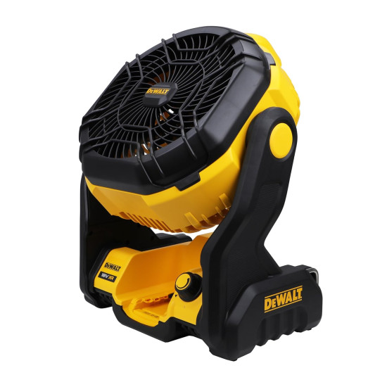 DEWALT DCE512N-XJ 18V XR 3000 RPM Fan Speed Cordless Brushless Portable Jobsite Fan - IP54 Rated (Bare Tool), Yellow & Black