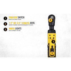 Dewalt DCF512N-XJ 18V XR Li-ion Cordless Brushless 1/2" Open Head Ratchet,95Nm Torque - Bare Tool (Made in Mexico)