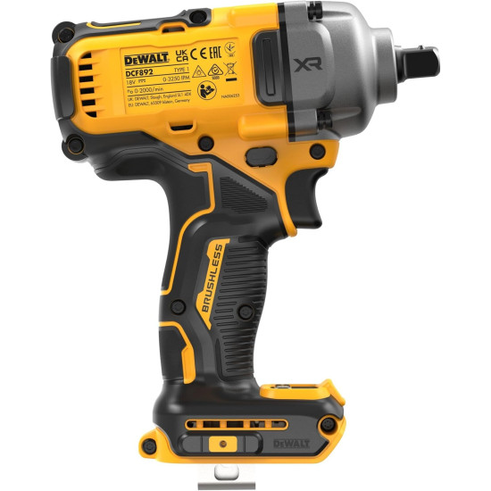 DEWALT DCF892N-XJ 18V XR Brushless 1/2" Sensing Pin Mid-range Impact Wrench - Bar Unit