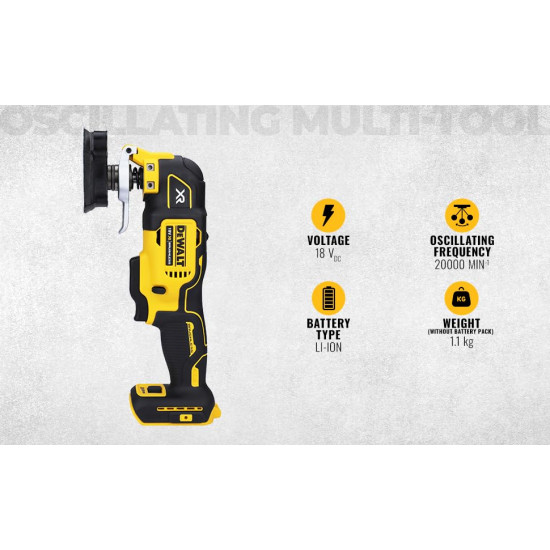 DEWALT DCS356N-XJ 18V Li-ion XR Cordless Brushless Oscillating Multi-Tool with 29pc accessory set (Bare Tool)