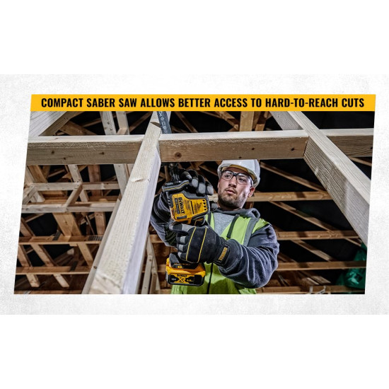 DEWALT DCS369N-XJ 20V Max Li-ion XR Brushless Cordless Sub Compact Reciprocating Saw-16mm Stroke Length (Bare Tool)