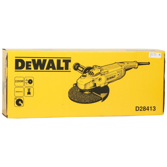 DEWALT D28413 2200W 180mm Heavy Duty Large Angle Grinder (Black & Yellow)